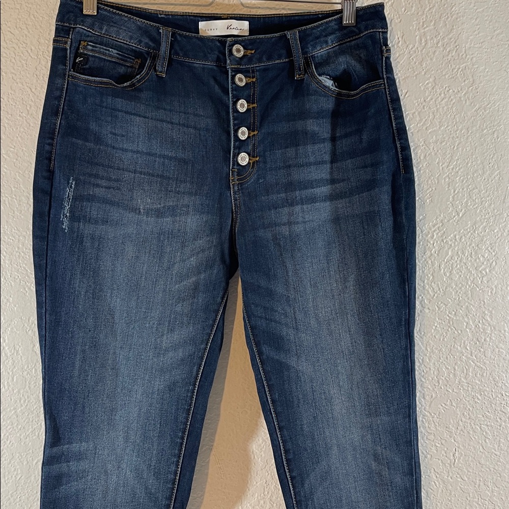KANCAN Candice High Rise Super Skinny Jeans Curvy Blue Button Fly Size 15/31 - Picture 5 of 14